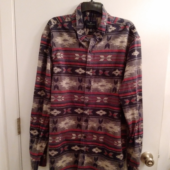 American Eagle Outfitters Other - AMerican Eagle Aztec Tribal print button up long sleeve collared shirt X…